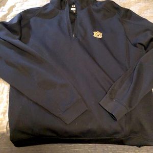 Auburn University Quarter Zip Jacket Navy Blue Size Large w/ Nat’l Champs Patch!
